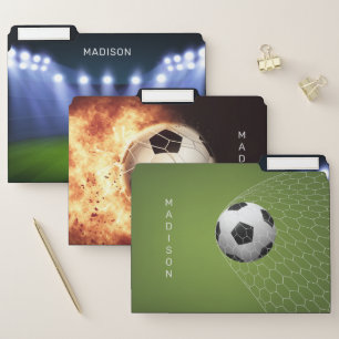 Custom name Soccer file folder set