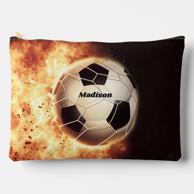 Custom name Soccer Goal Accessory Pouch (Front)