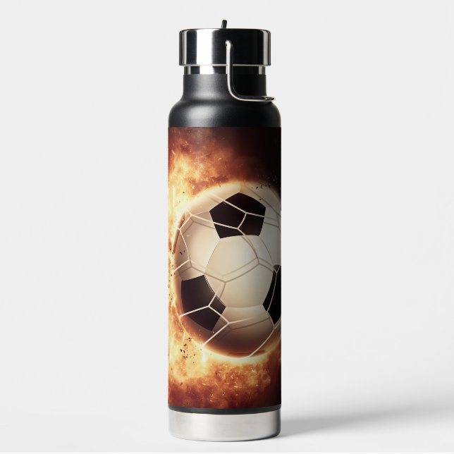 Custom Name Soccer Goal Water Bottle (Left)