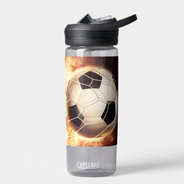 Custom Name Soccer Goal Water Bottle (Left)