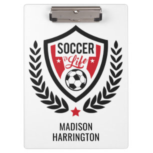 Custom name Soccer Logo Clipboard