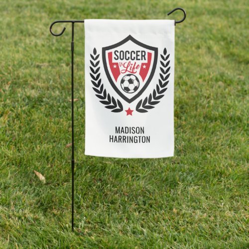Custom name Soccer Logo Garden Flag