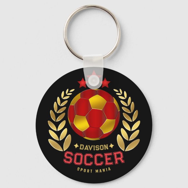Custom Name Soccer Logo Keychain (Front)