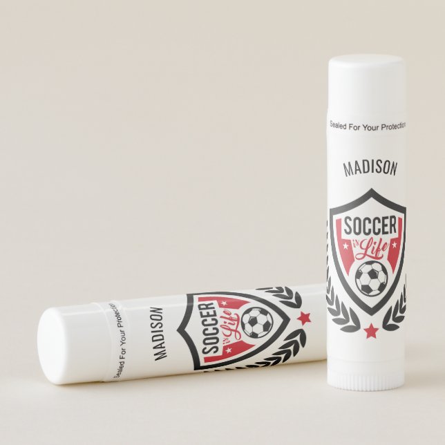 Custom name Soccer Logo lip balm (Front)