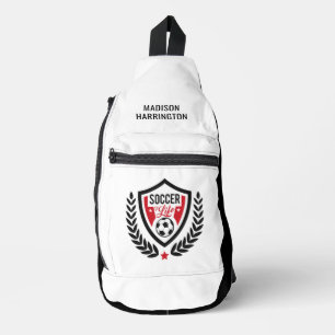 Custom name Soccer Logo Sling Bag