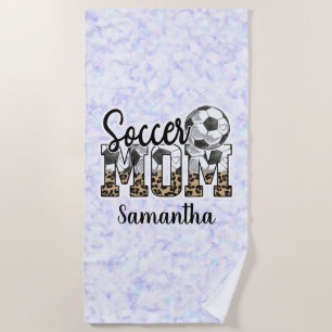 Custom Name Soccer Mom   Mother's Day Beach Towel