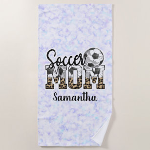 Custom Name Soccer Mom   Mother's Day Beach Towel