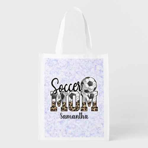 Custom Name Soccer Mom  Mothers Day Grocery Bag