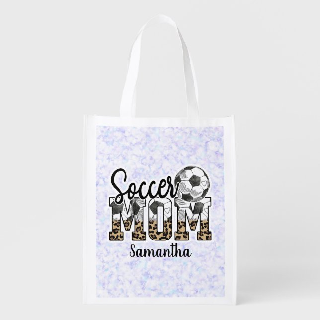 Custom Name Soccer Mom | Mother's Day Grocery Bag (Front)