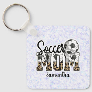 Custom Name Soccer Mom   Mother's Day Keychain