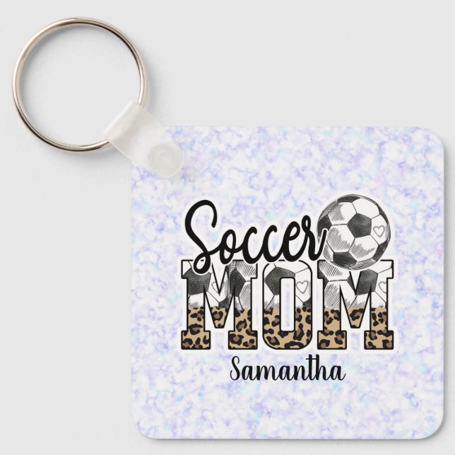 Custom Name Soccer Mom | Mother's Day Keychain (Front)