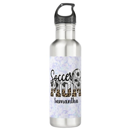 Custom Name Soccer Mom  Mothers Day Stainless Steel Water Bottle