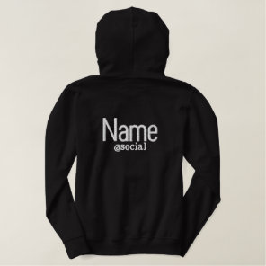 Custom name social cool embroidered hoodie