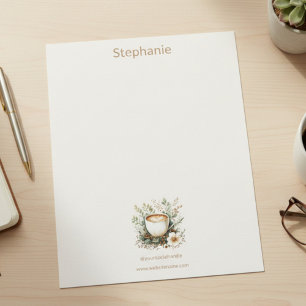 Custom Name, Social Handle and Website  Letterhead