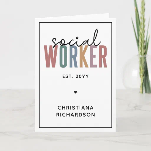 Custom Name Social Worker graduation Card