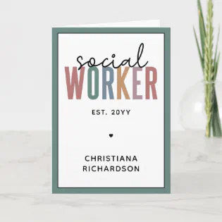 Custom Name Social Worker graduation Card