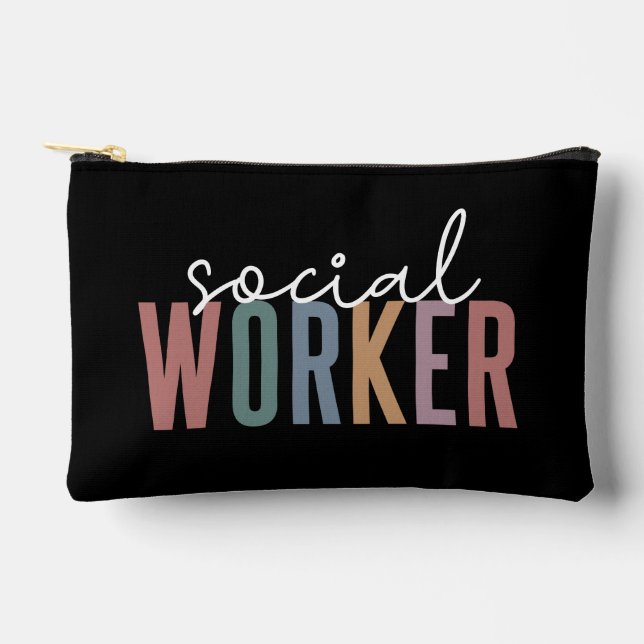 Custom Name Social Worker graduation Gifts Accessory Pouch (Front)