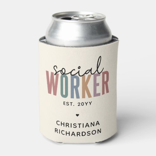 Custom Name Social Worker graduation Gifts Can Cooler