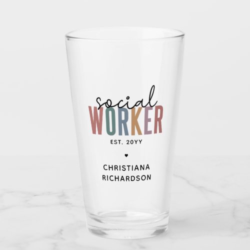 Custom Name Social Worker graduation Gifts Glass