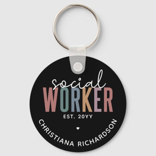 Custom Name Social Worker graduation Gifts Keychain