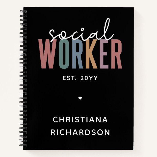 Custom Name Social Worker graduation Gifts Notebook (Front)