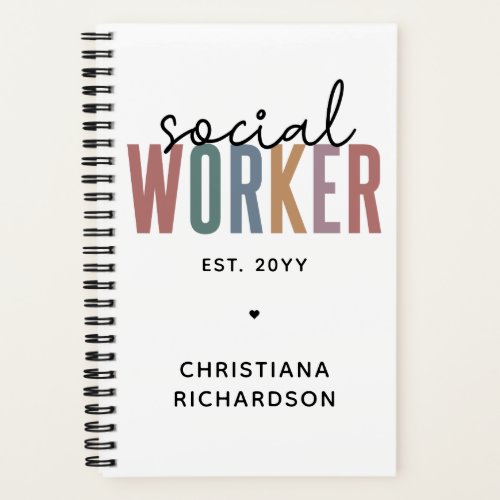 Custom Name Social Worker graduation Gifts Notebook