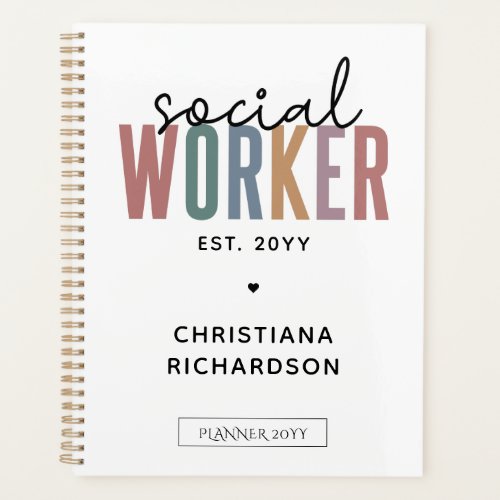 Custom Name Social Worker graduation Gifts Planner