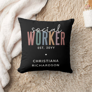 Custom Name Social Worker graduation Gifts Throw Pillow