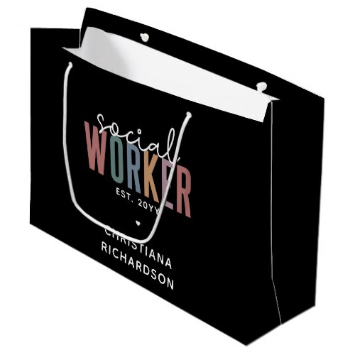 Custom Name Social Worker graduation Large Gift Bag