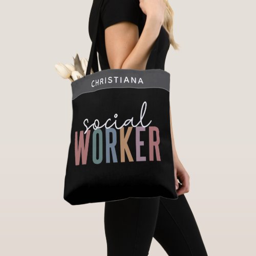 Custom Name Social Worker MSW graduation Gifts Tote Bag