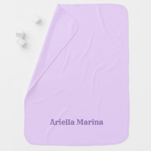 Custom Name Solid Color Lavender Baby Blanket