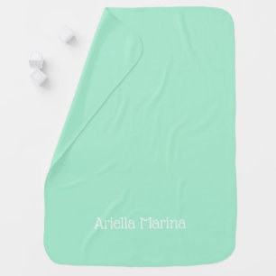 Custom Name Solid Color Mint Baby Blanket