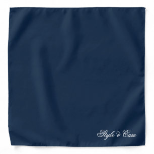Custom Name Solid Navy Bandana Classic Style