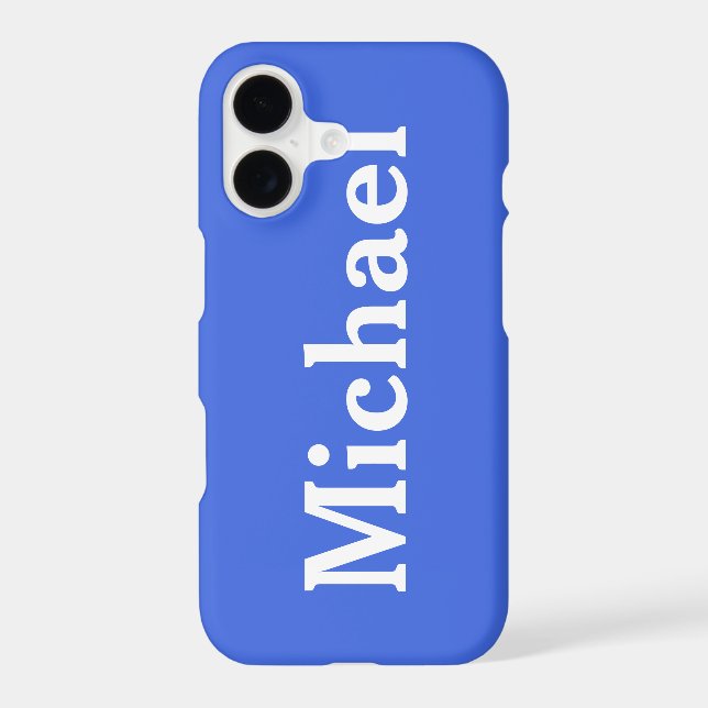 Custom Name Solid Royal Blue Iphone Case (Back)