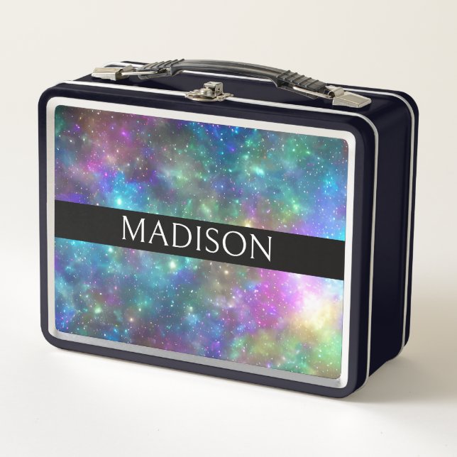 Custom Name Space Metal Lunch Box (Front)