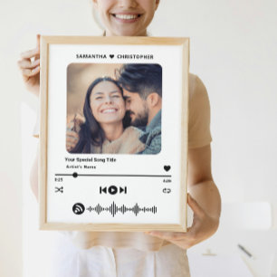 Custom Name Special Song Music Player Style Photo Poster