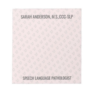 Custom Name Speech language Pathologist SLP  Notep Notepad