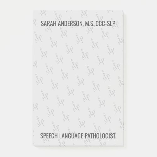 Custom Name Speech language Pathologist SLP Post_it Notes