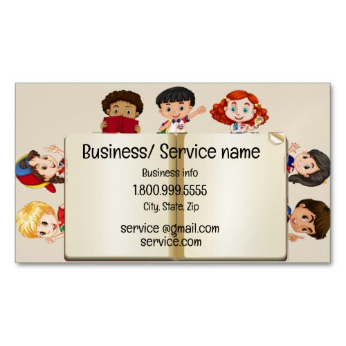 Custom Name Speech Therapy Kids Cartoon  Business Card Magnet