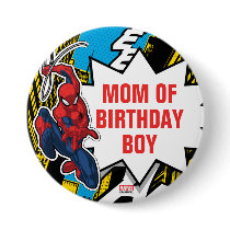 Custom Name Spider-Man Birthday Button