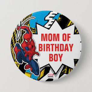 Custom Name Spider-Man Birthday Button