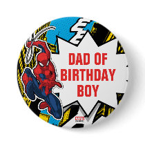Custom Name Spider-Man Birthday Button