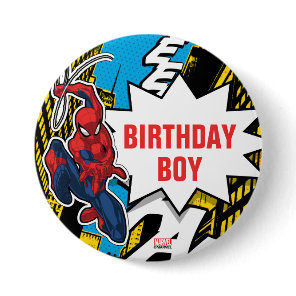 Custom Name Spider-Man Birthday Button