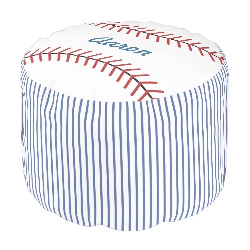 Custom Name Sports Baseball Pillow Ottoman Pouf