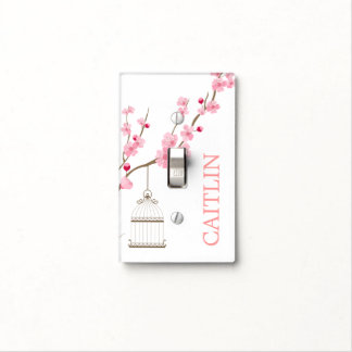 Custom Name Spring Branches Birdcage Light Switch Cover
