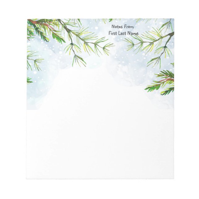 Custom Name Spruce Trees Forest Outdoors Notepad (Front)