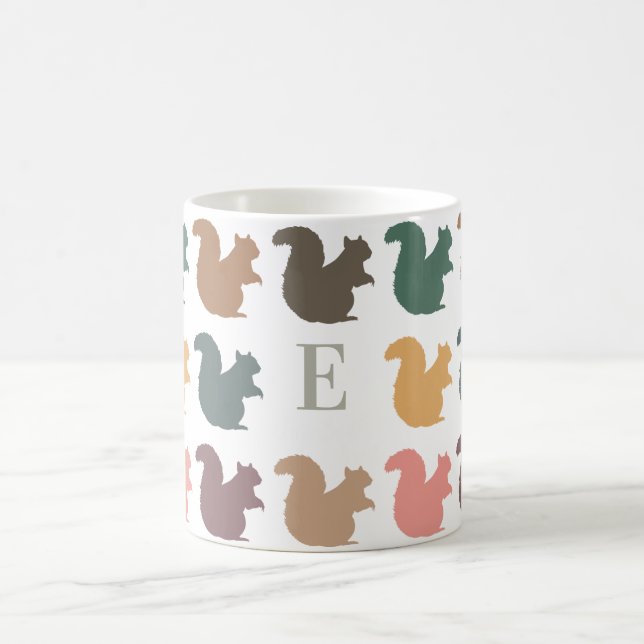 Custom Name Squirrel Drinkware Retro Nature Gift Coffee Mug (Center)