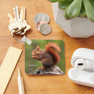 Custom Name Squirrel Keychain
