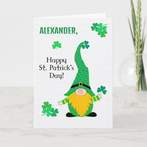 Custom Name St Patricks Fun Leprechaun Card