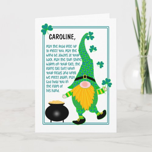 Custom Name St Patricks Leprechaun Card